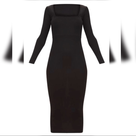 Black square neck midi dress! - Picture 2 of 2